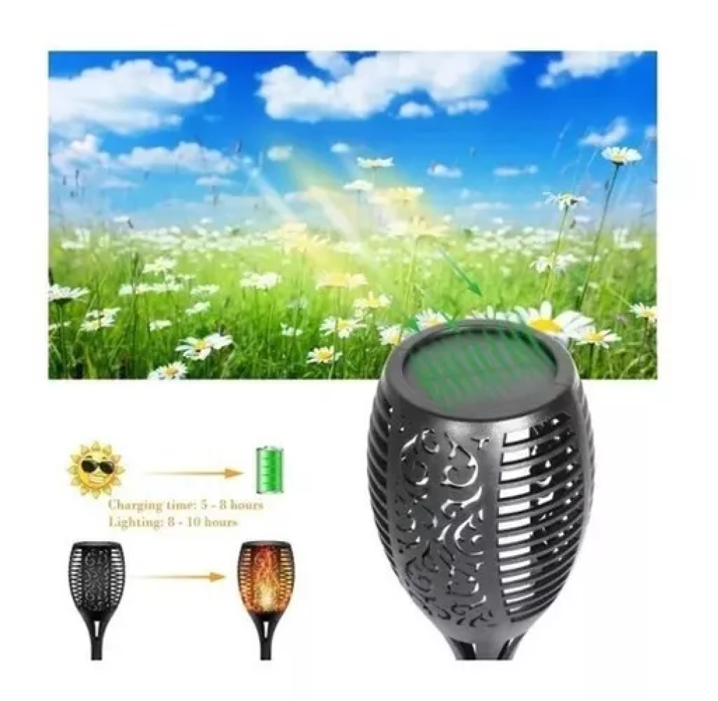 Pack 4 Antorchas Estaca Led Solar de 58 cms.